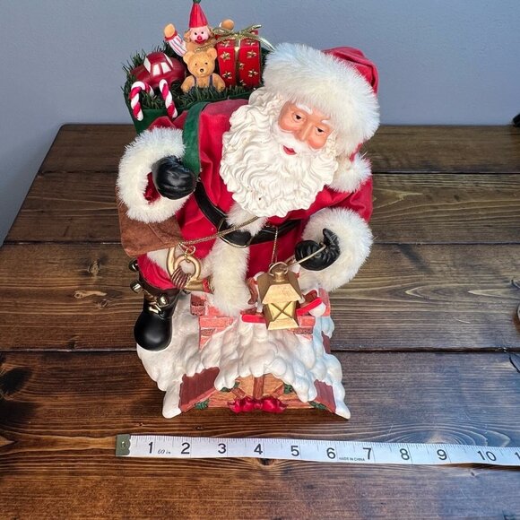 Santa Clause Clothtique Style figure chimney bag roof lantern boots Christmas - Picture 11 of 13